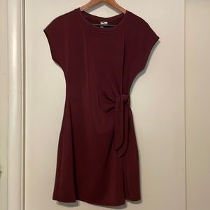 Cable & Gauge burgundy side-tie dress